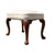 Queen Anne Style Carved Walnut Upholstered Foot Stool front side