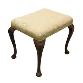 Queen Anne Style Upholstered Stool top angkle