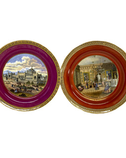 Rare Pair of Philadelphia Exhibition Porcelain Plates 1876 set