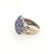 18K White Gold Cabochon Blue Chalcedony Ring