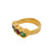 18K Gold Tsavorite Garnet & Pink Tourmaline Ring
