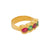 18K Gold Tsavorite Garnet & Pink Tourmaline Ring