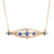 14K Gold Sapphire & Seed Pearl Pendant Necklace