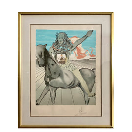 Savador Dali Signed Lithograph Chevalier Surrealiste framed