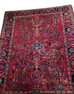 Small Antique Carpet / Rug c. 1900 top laterall