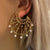 Lrg 14K Gold Diamond & Dangling Pearl Pierced Earrings