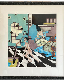 Surrealist Painting 1987 Scheurer Watercolor front