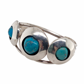 Native American Turquoise & Sterling Cuff Bracelet