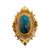 Victorian 14K Gold and Turquoise Etruscan Pin / Pendant