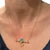 English 15Ct Gold Turquoise & Seed Pearl Clover Repourposed Necklace