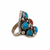 Native American Men's Silver Turquoise & Coral Ring