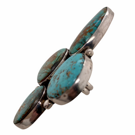 Native American Navajo Silver & Turquoise Large Unisex Ring