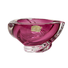 Val St. Lambert Crystal Mid Century Ashtray Bowl side