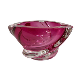 Val St. Lambert Crystal Mid Century Ashtray Bowl side 2