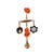 Victorian 14K Gold Charm Earrings | Coral, Pearl & Enamel second single earring closeup view 