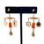Victorian 14K Gold Charm Earrings | Coral, Pearl & Enamel back view of earrings