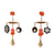 Victorian 14K Gold Charm Earrings | Coral, Pearl & Enamel full view of pair