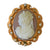 Front view of Victorian 14K Rose Gold Carnelian Cameo Pendant & Pin with Seed Pearls