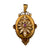 Front view of Victorian Etruscan Revival 14K Gold Seed Pearl Garnet Locket Pendant