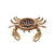 Vintage 14K Gold Sapphire & Diamond Crab Pin / Pendant back side