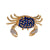 Vintage 14K Gold Sapphire & Diamond Crab Pin / Pendant full view