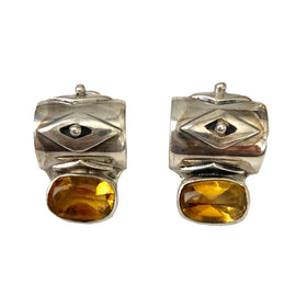 Vintage DAC Sterling & Citrine Earrings - Deborah Armstrong Jewelry pair