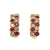 Vintage Mayors 18K Gold Ruby & Diamond Huggy Clip Earrings