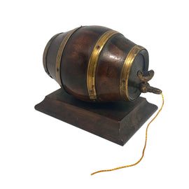 19th Century English Barrel Keg Form String Holder