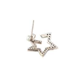 Platinum Diamond Star Stud Earrings for Pierced Ears