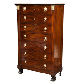 French Neoclassical Bronze Mounted Mahogany Chest Of Drawers