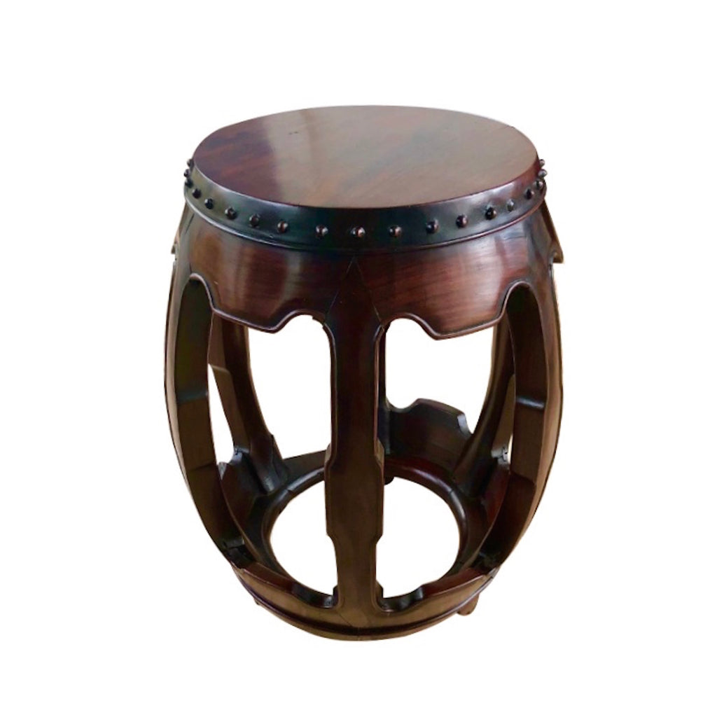 Chinese 19th C. Hongmu Barrell Stool / Garden Seat